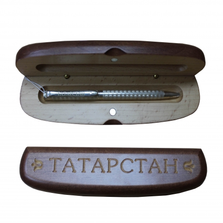 Ручка Татарстан серебряная в деревянном футляре.
