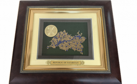 Объемное панно "Карта Республики Татарстан" -  "Republic of Tatarstan"