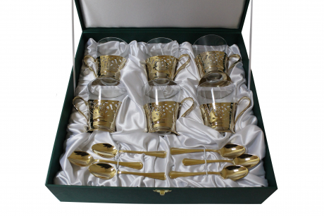 Чайный набор с высокими бокалами на 6 персон 