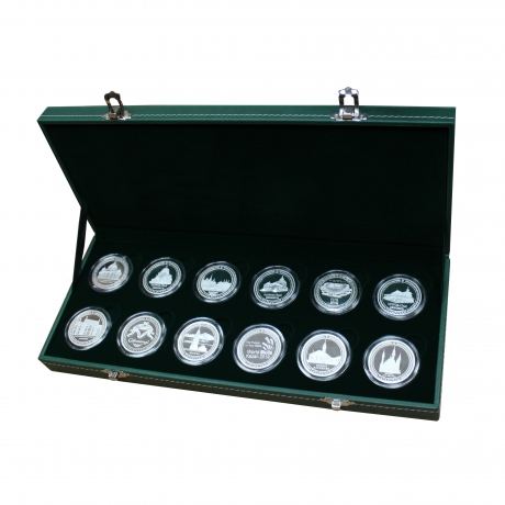 Набор из 12 монет (латунь с покрытием серебром)